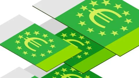 Dollar bill falls on a white background, isometric, isolate Stock Illustration