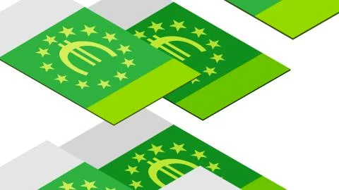 Dollar bill falls on a white background, isometric, isolate Stock Illustration