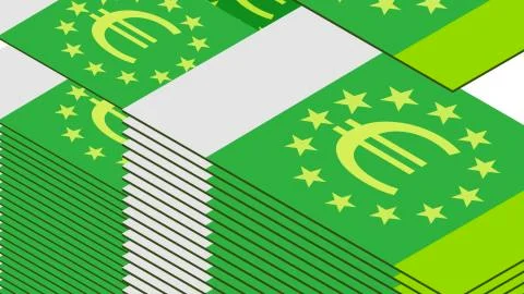 Dollar bill falls on a white background, isometric, isolate Stock Illustration