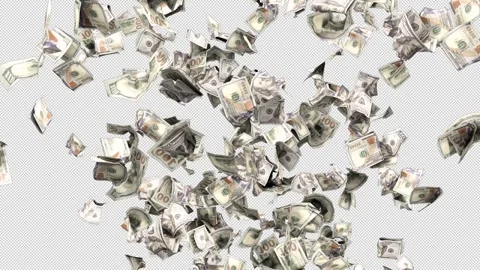 Dollar Bill Flying Towards Alpha - High Quality Stock Footage Stock Footage 310739619