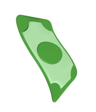 Dollar bill. Green 3d mesh american money icon. Cash banknote in cartoon style Stock Illustration