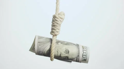 Dollar bill hangman Video stock 45173336