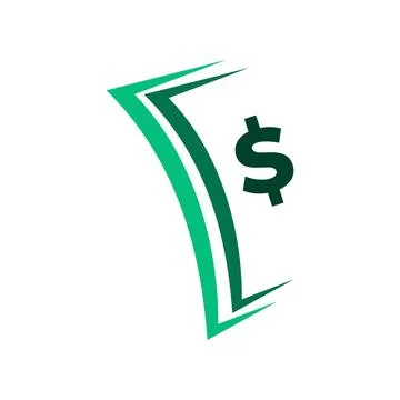 Dollar bill icon logo design template Stock Illustration