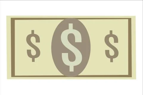 Dollar bill, isolate on a white background Stock Illustration