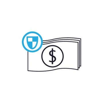 Dollar Bill With Shield Sign Stock-Illustration