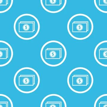 Dollar bill sign blue pattern Illustrazione stock