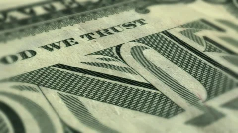 Dollar bill slow pan with shallow DOF Stock Footage 1052317