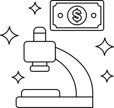 A dollar bill is on top of a microscope 스톡 일러스트