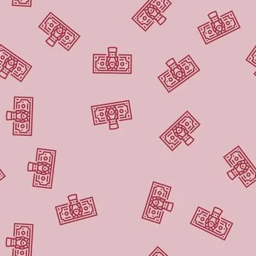 Dollar bill uncle sam line seamless pattern Stock Illustration
