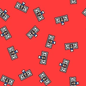 Dollar bill uncle sam vector seamless pattern Stock Illustration