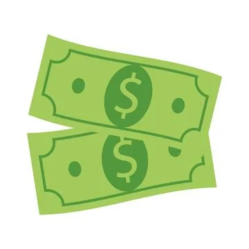 Dollar bill vector icon, two money dollar icon Illustrazione stock
