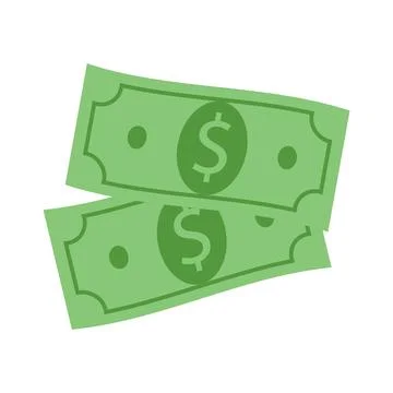 Dollar bill vector icon, two money dollar icon Stock Illustration