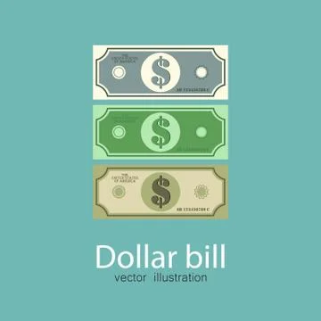 Dollar bill vector illustration. Flat design Stock Illustration