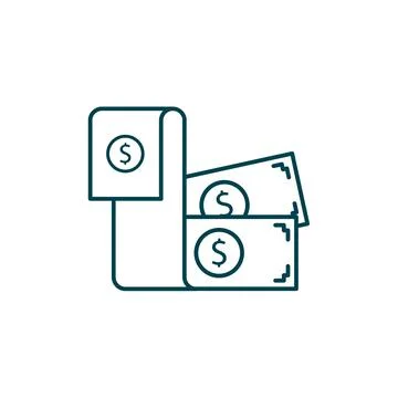 Dollar bill vector illustration. Startup and new business filled outline icon. Stock Illustration