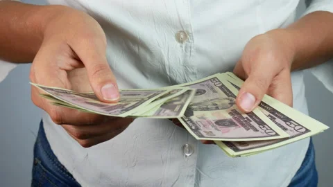 Dollar bills of 50 dollars Stock Footage 234132040
