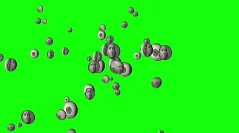 Dollar bills bubble with green back Video stock 8920327