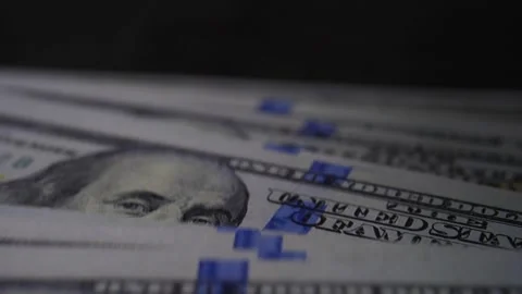 Dollar bills fall slow motion of counting dollar bills over the table Stock Footage 160561903