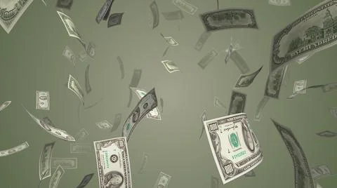Dollar bills falling Illustrazione stock