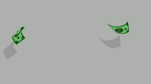 Dollar bills flying in the wind icon animation vector landscape and portrait Stock Footage 243717644