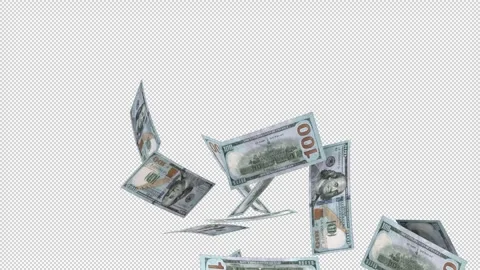 Dollar bills fountain – 3d render with alpha channel. 스톡 동영상 333620366