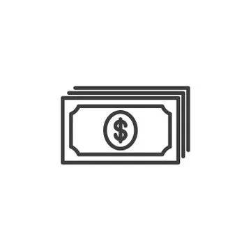Dollar bills icon on white background Stock Illustration
