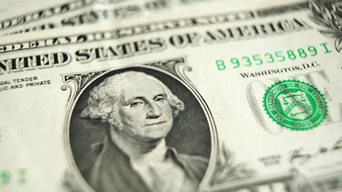 Dollar bills. macro plan with smooth panorama. Stock Footage 245665879