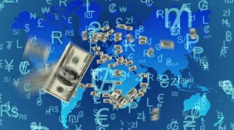 Dollar bills makes dollar symbol with currency background Video stock 8949387