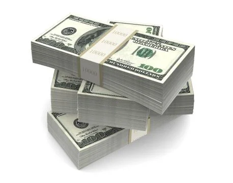 Dollar Bills Packs (with clipping path) Stock Illustration