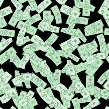 Dollar bills pattern, seamless background Illustrazione stock