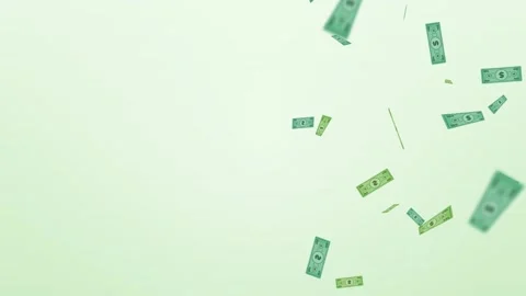 Dollar bills slowly falling on the right with copy space on the left Vídeos de archivo 348619161