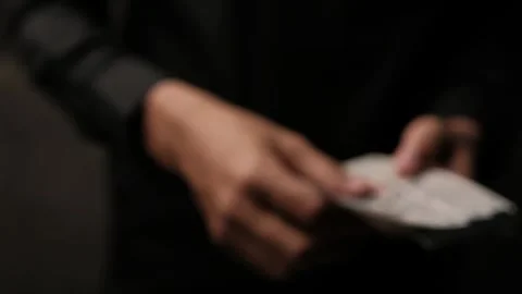 Dollar bills in someone's hand. Stock Footage 291313110