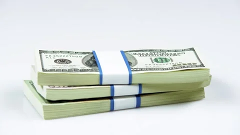 Dollar Bills on a Table 02 Video stock 280892453