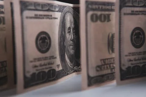 Dollar bills on the table Stock Photos