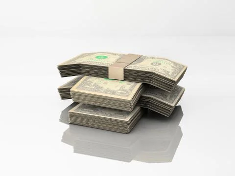 Dollar bills on white Stock Photos