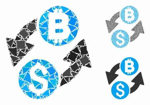 Dollar Bitcoin exchange Composition Icon of Tremulant Elements 스톡 일러스트