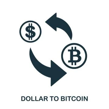 Dollar To Bitcoin icon. Mobile app, printing, web site icon. Simple element sing Stock Illustration