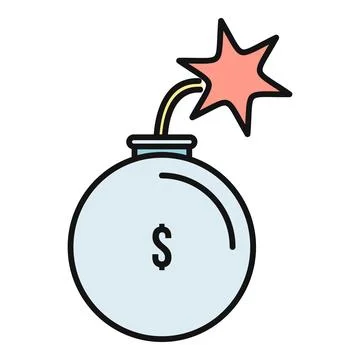Dollar bomb exploding symbolizing financial crisis risk Illustration