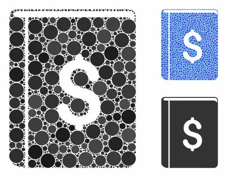 Dollar Book Composition Icon of Spheric Items Stock Illustration