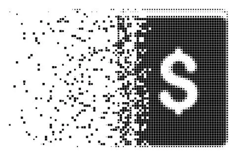 Dollar Book Decomposed Pixel Icon Illustrazione stock