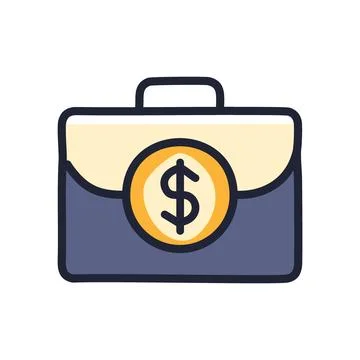 Dollar briefcase. Briefcase with a dollar sign, symbolizing financial succe.. Stock Illustration