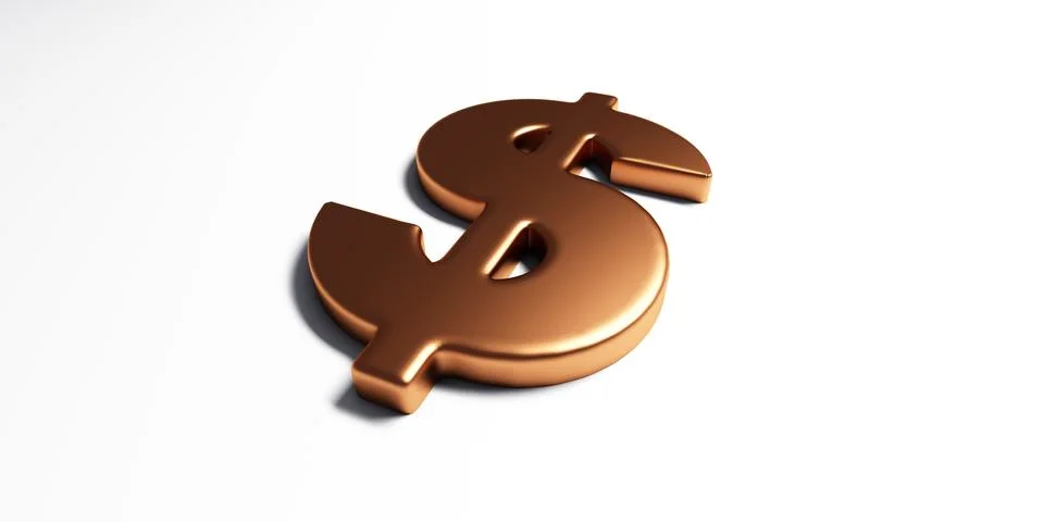 Dollar Bronze Symbol. 3D Render illustration Stock Illustration