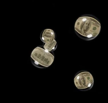 Dollar bubbles isolated.clipping path included Stock Photos