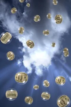 Dollar bubbles in the sky Stock Photos