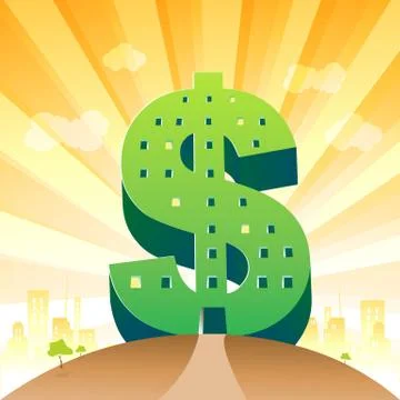 Dollar building Illustrazione stock