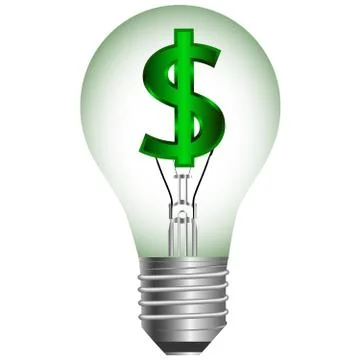Dollar $ bulbs on a black background . vector illustration Stock Illustration