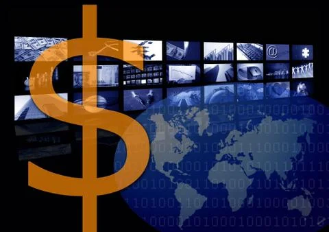 Dollar Business corporate image, multiple screen Stock Illustration
