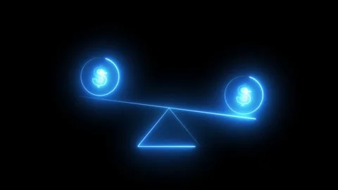 Dollar business technology up and down animation Isolated on black background Stock-Footage 344520078