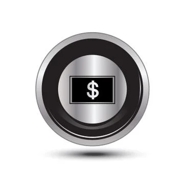 Dollar button aluminum Stock Illustration