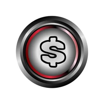 Dollar button Stock Illustration
