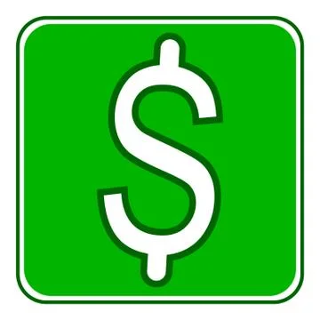 Dollar button. Illustrazione stock